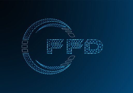 FFD low poly letter logo vector design. FFD lower poly logo design.