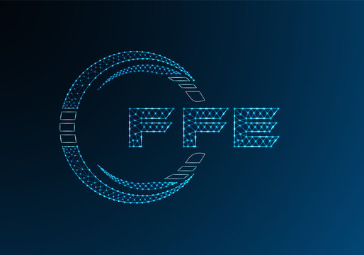 FFE low poly letter logo vector design. FFE lower poly logo design.