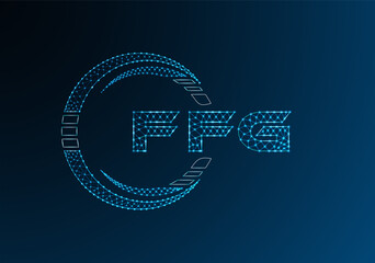 FFG low poly letter logo vector design. FFG lower poly logo design.