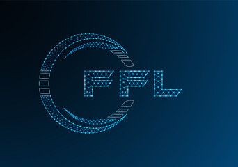 FFL low poly letter logo vector design. FFL lower poly logo design.