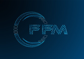 Naklejka premium FFM low poly letter logo vector design. FFM lower poly logo design.