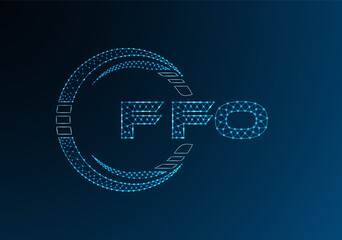 FFO low poly letter logo vector design. FFO lower poly logo design.