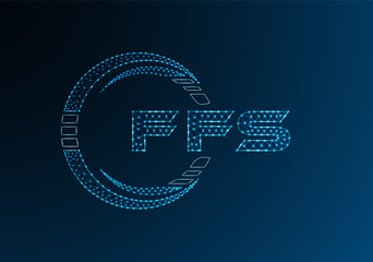 FFS low poly letter logo vector design. FFS lower poly logo design.