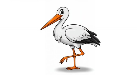 Obraz premium Cartoon stork illustration