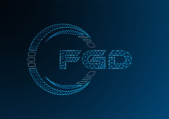 FGD low poly letter logo vector design. FGD lower poly logo design.