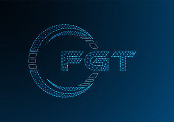 FGT low poly letter logo vector design. FGT lower poly logo design.