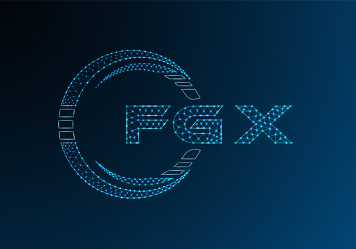 FGX low poly letter logo vector design. FGX lower poly logo design.