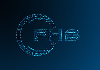 FHB low poly letter logo vector design. FHB lower poly logo design.