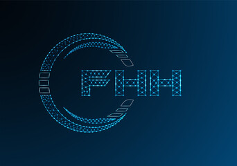 FHH low poly letter logo vector design. FHH lower poly logo design.