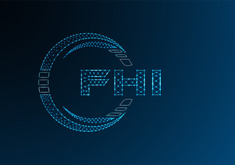 Naklejka premium FHI low poly letter logo vector design. FHI lower poly logo design.
