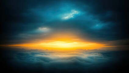 Obraz premium Sunrise above clouds