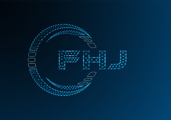 FHJ low poly letter logo vector design. FHJ lower poly logo design.