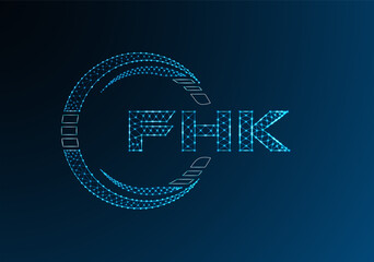Naklejka premium FHK low poly letter logo vector design. FHK lower poly logo design.