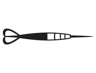 DART ICON SILHOUETTE WHITE BACKGROUND