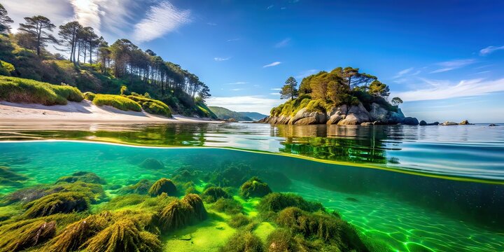 Spain Atlantic Coast Beach Summer Kelp Galicia Rias Baixas Aldan Split Level