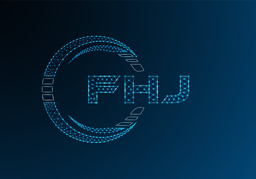 FHJ low poly letter logo vector design. FHJ lower poly logo design.