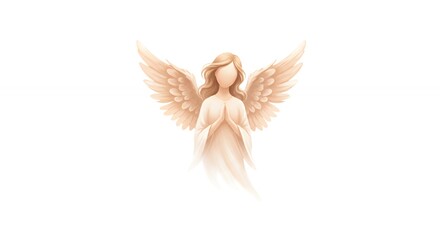 Fototapeta premium Ethereal beige angel illustration