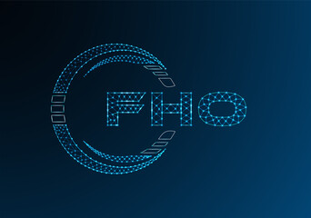 FHO low poly letter logo vector design. FHO lower poly logo design.