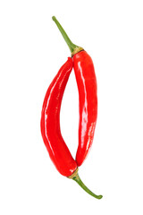 hot chili peppers isolated