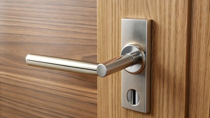 Modern Door Handle and Wood Door