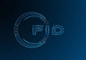 FID low poly letter logo vector design. FID lower poly logo design.