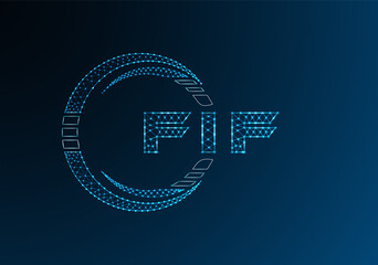FIF low poly letter logo vector design. FIF lower poly logo design.