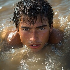 Trapped in Quicksand Facing Survival Challenge High Resolution Picture