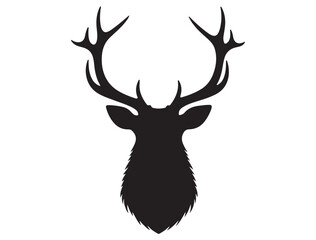 DEER ANTLER SILHOUETTE WHITE BACKGROUND