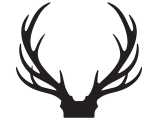 DEER ANTLER SILHOUETTE WHITE BACKGROUND