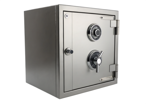security metal safe isolated on white background