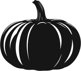 Monochrome Pumpkin Silhouette Perfect for Autumn and Halloween

