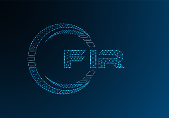 FIR low poly letter logo vector design. FIR lower poly logo design.