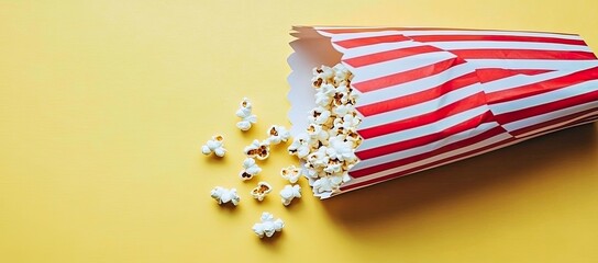 Obraz premium Popcorn in a Striped Container (1)