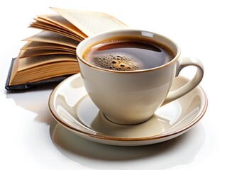 Coffee Cup & Book - Deep Focus Photorealistic