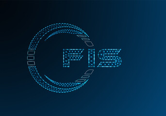 FIS low poly letter logo vector design. FIS lower poly logo design.