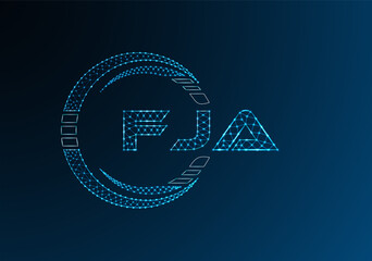 FJA low poly letter logo vector design. FJA lower poly logo design.