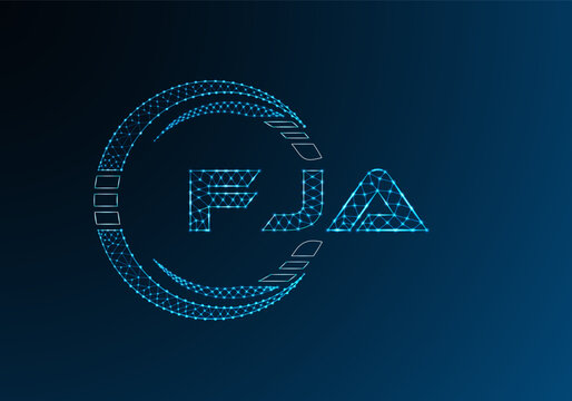 FJA low poly letter logo vector design. FJA lower poly logo design.