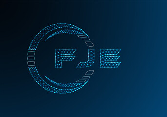 FJE low poly letter logo vector design. FJE lower poly logo design.