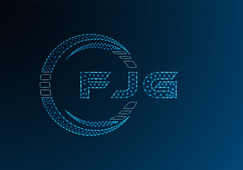 FJG low poly letter logo vector design. FJG lower poly logo design.