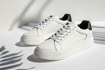 Trendy Unisex Sneakers Isolated on White Background