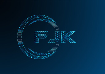 FJK low poly letter logo vector design. FJK lower poly logo design.