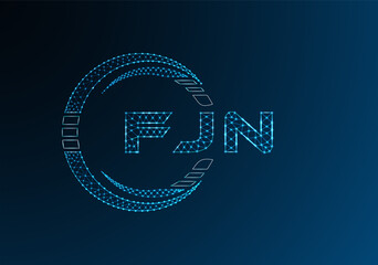 Naklejka premium FJN low poly letter logo vector design. FJN lower poly logo design.