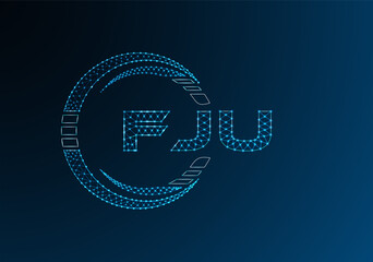 FJU low poly letter logo vector design. FJU lower poly logo design.