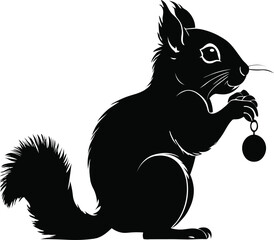 Squirrel silhouette vector, Squirrel vector icon, animal silhouette – Nature Animal Symbol Design