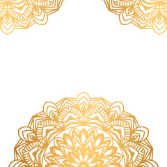 Mandala ornament in gold colors . Vintage decorative floral mandala. Luxury design perfect for wedding invitation, greeting cards