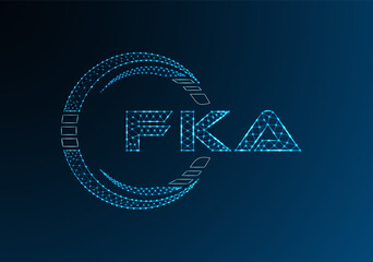 FKA low poly letter logo vector design. FKA lower poly logo design.