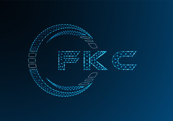 FKC low poly letter logo vector design. FKC lower poly logo design.