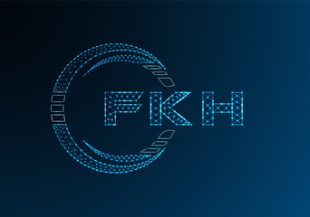 Naklejka premium FKH low poly letter logo vector design. FKH lower poly logo design.