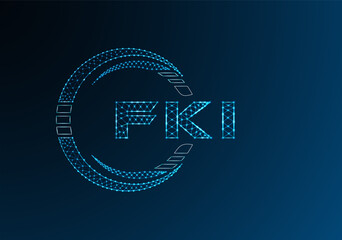 FKI low poly letter logo vector design. FKI lower poly logo design.