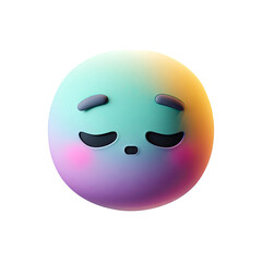 Fototapeta premium 3D Render of a Cute Sleepy Emoji on a Gradient Sphere on transparent background